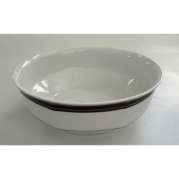 Christopher Stuart Gold Black Dress Y0009 8 1/4" Vegetable Pasta Serving Bowl - Picture 1 of 9